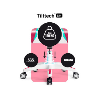 Ružovo-biele herné kreslo DIABLO