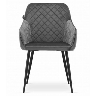 Tmavosivá zamatová sada 2 stoličiek s operadlom