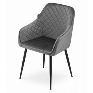 Tmavosivá zamatová sada 2 stoličiek s operadlom