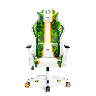 Zeleno-biele herné kreslo DIABLO Craft