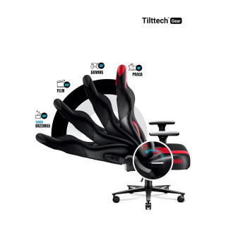 Herné kreslo DIABLO KING v karmínovo-sivej farbe