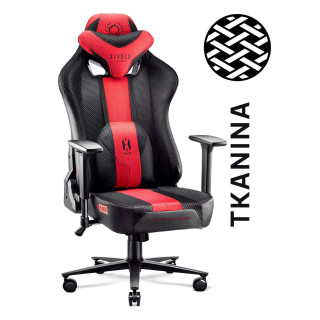 Herné kreslo DIABLO KING v karmínovo-sivej farbe