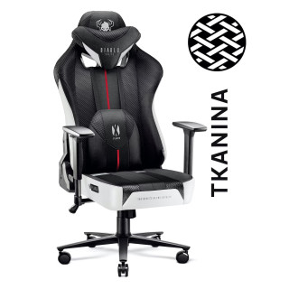 Bielo-čierne herné kreslo DIABLO KING