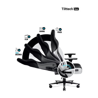 Bielo-čierne herné kreslo DIABLO KING