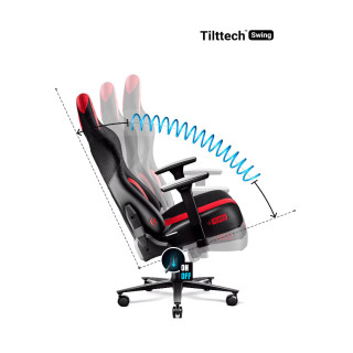Karmínovo-sivé herné kreslo DIABLO