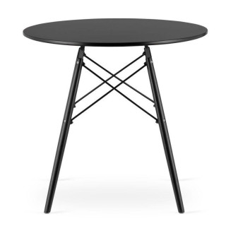 Čierny okrúhly stôl - 80 cm