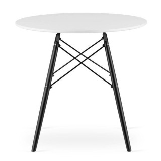 Biely okrúhly stôl - 80 cm