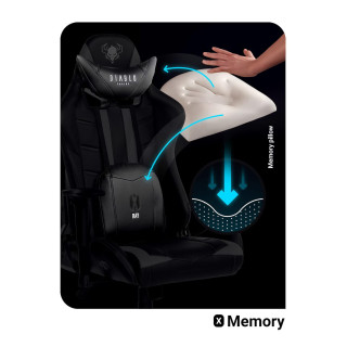 Čierno-sivé herné kreslo DIABLO