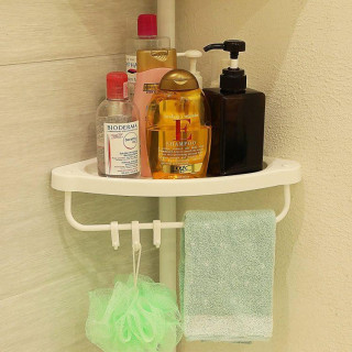 Biela teleskopická kúpeľňová polica