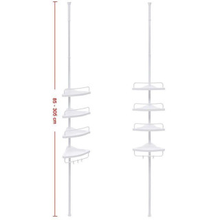 Biela teleskopická kúpeľňová polica