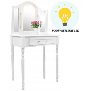 Toaletný stolík s LED zrkadlom a taburetkou
