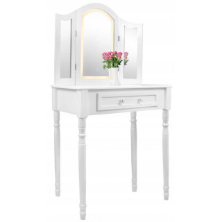 Toaletný stolík s LED zrkadlom a taburetkou