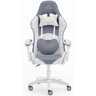 Sivé herné kreslo HELL´S CHAIR s mramorovým dizajnom