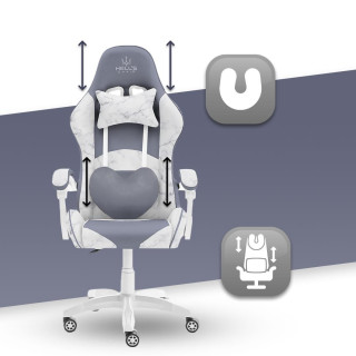 Sivé herné kreslo HELL´S CHAIR s mramorovým dizajnom