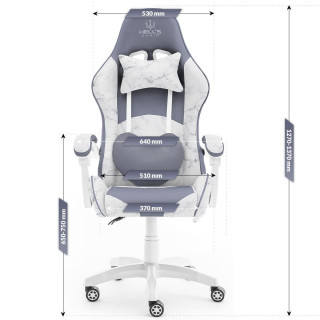 Sivé herné kreslo HELL´S CHAIR s mramorovým dizajnom