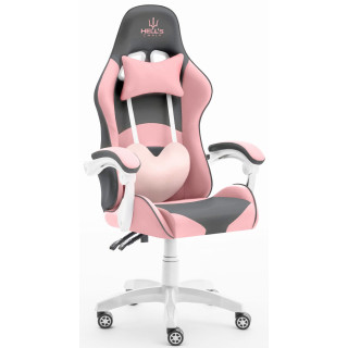 Ružovo-sivé herné kreslo HELL´S CHAIR