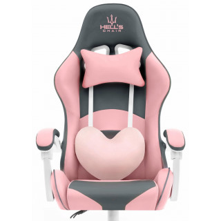 Ružovo-sivé herné kreslo HELL´S CHAIR