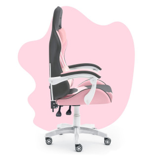 Detské ružovo-sivé herné kreslo HELL´S CHAIR