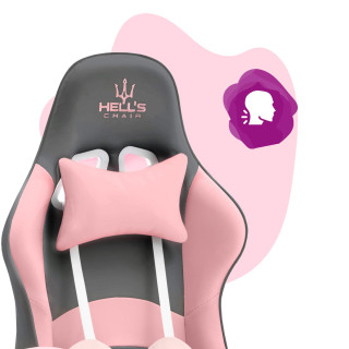 Detské ružovo-sivé herné kreslo HELL´S CHAIR