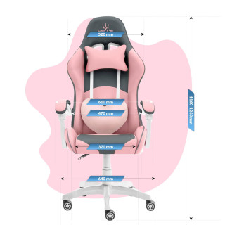 Detské ružovo-sivé herné kreslo HELL´S CHAIR