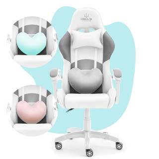 Detské bielo-sivé herné kreslo HELL´S CHAIR