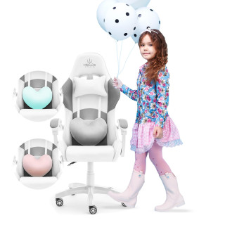 Detské bielo-sivé herné kreslo HELL´S CHAIR