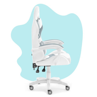 Detské bielo-sivé herné kreslo HELL´S CHAIR