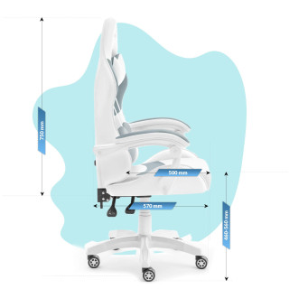 Detské bielo-sivé herné kreslo HELL´S CHAIR