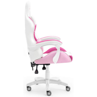 Ružovo-biele herné kreslo HELL´S CHAIR