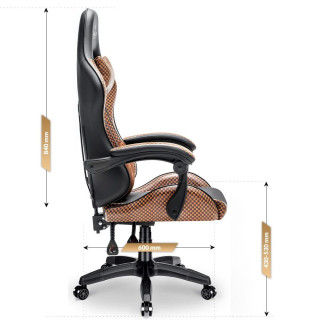 Herné hnedé kreslo HELL´S CHAIR so šachovnicovým vzorom