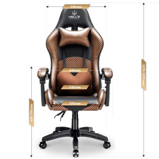 Herné hnedé kreslo HELL´S CHAIR so šachovnicovým vzorom