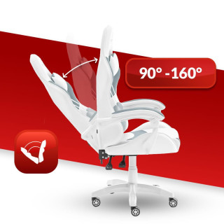 Bielo-sivé herné kreslo HELL´S CHAIR