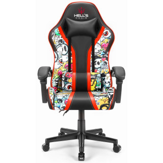 Farebné herné kreslo HELL´S CHAIR s lebkami