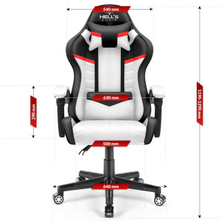 Bielo-čierne herné kreslo HELL´S CHAIR
