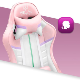 Ružovo-biele herné kreslo HELL´S CHAIR