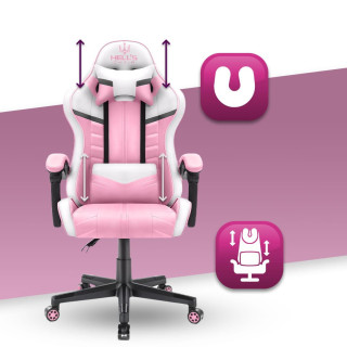 Ružovo-biele herné kreslo HELL´S CHAIR