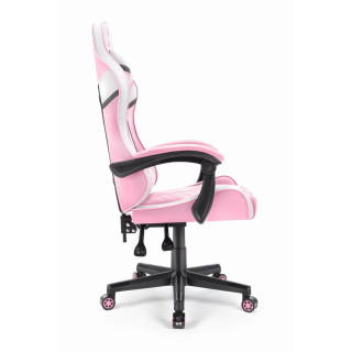 Ružovo-biele herné kreslo HELL´S CHAIR
