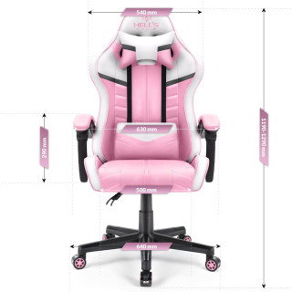Ružovo-biele herné kreslo HELL´S CHAIR