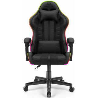 Čierne herné kreslo HELL´S CHAIR s led osvetlením
