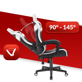 Herné kreslo HELL´S CHAIR v bielo-čiernej farbe