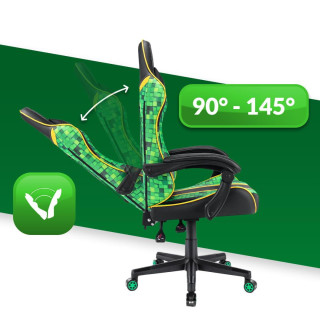 Zeleno-čierne herné kreslo HELL´S CHAIR so vzorom