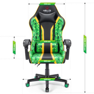 Zeleno-čierne herné kreslo HELL´S CHAIR so vzorom