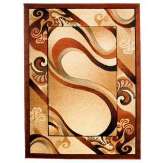 Koberec s hnedou potlačou