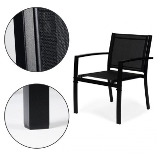 Set záhradného nábytku v čiernej farbe