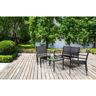 Set záhradného nábytku v čiernej farbe