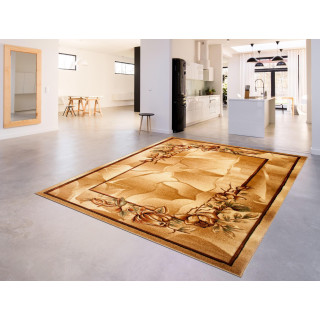 Svetlobéžový kvetinový koberec