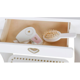 Detský drevený toaletný stolík so zrkadlom
