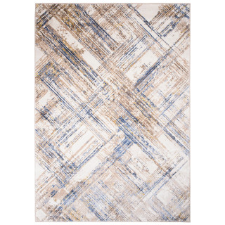 Vzorovaný koberec bielo - modrej farby