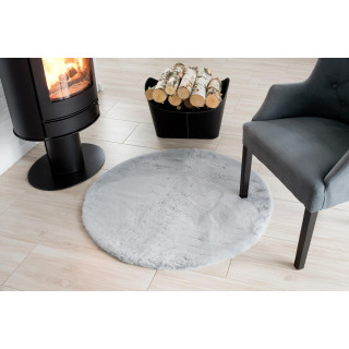 Sivý okrúhly koberec