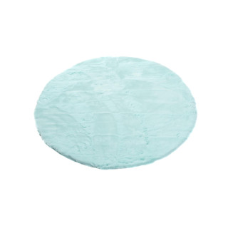 Okrúhly huňatý koberec v mentolovej farbe